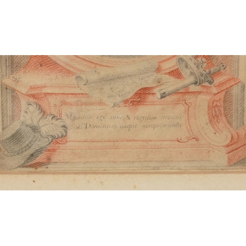 321 - Joaquim Carneiro da Silva - St. Aloysius Gonzaga, pencil and sanguine drawing, gilt framed and glaze... 