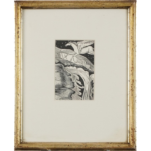 108 - Eric Ravilious - September, wood engraving, mounted framed and glazed, 10cm x 6cm