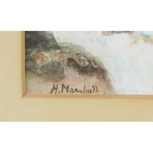 273 - H Marshall - Three miniature watercolours of landscapes including wooded glades and cove, mounted an... 