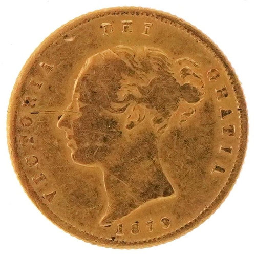 1216 - 1879 Victoria Young Head shield back gold half sovereign