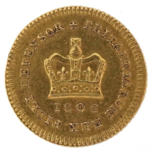 1219 - George III 1806 gold one third guinea, 2.9g