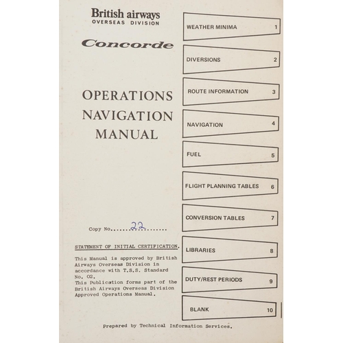 1353 - British Airways Concorde Operations Navigation manual, limited edition copy number 22, dated from 19... 