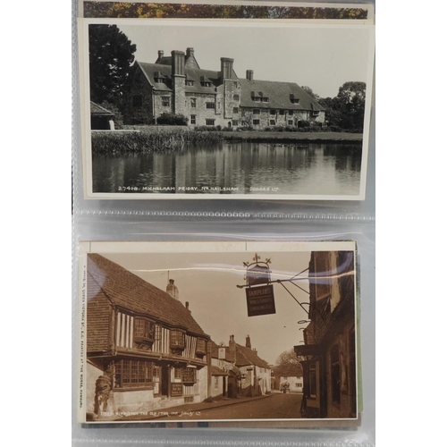 1313 - Postcard album of Hove, Alfriston, Devil's Dyke near Brighton and East Dean, approximately one hundr... 