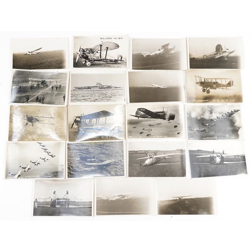 1310 - Collection of aviation postcards, including photographic flying boats, formation flying, flying over... 