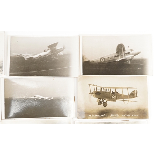 1310 - Collection of aviation postcards, including photographic flying boats, formation flying, flying over... 