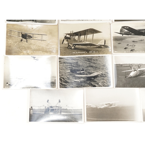 1310 - Collection of aviation postcards, including photographic flying boats, formation flying, flying over... 