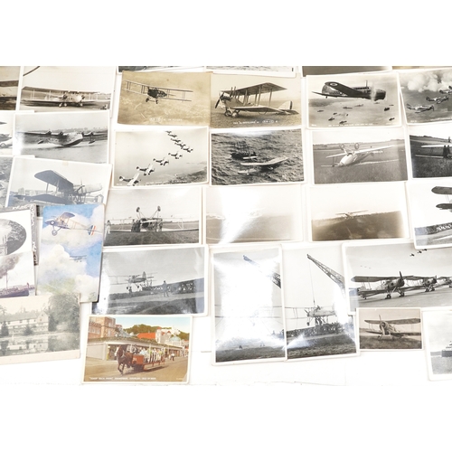 1310 - Collection of aviation postcards, including photographic flying boats, formation flying, flying over... 