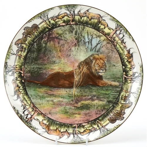 1187 - Royal Doulton African series Lion African Game Reserve charger, D6368, 33cm in diameter