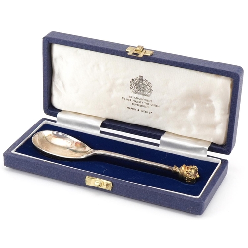 1333 - Boxed commemorative Queen's Silver Jubilee spoon, Mappin & Webb London 1977