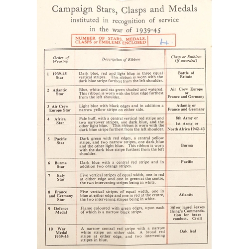 1510 - British Military interest World War II medals for Albert Edward Joyce, Tank Corps badges and patches