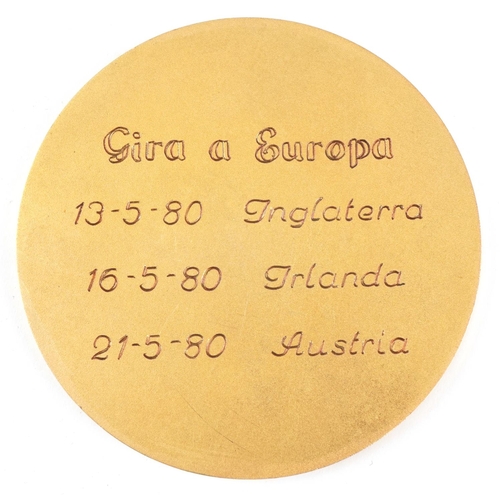 1439 - Football interest Gira a Europa gold plated medallion, boxed FIFA cufflinks, boxed UEFA cufflinks, F... 