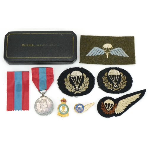 1511 - Military interest Faithful Service medal awarded to Frederick Edward Field together with Parachute R... 