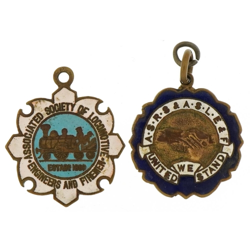 1477 - Railway interest enamel badge for the Railway Strike 1911 together with The Associated Society of Lo... 