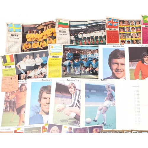 1454 - Football interest Typhoo Tea complimentary football cards with Bobby Moore, George Best, John Hollin... 