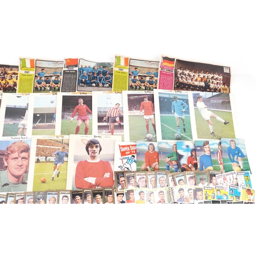 1454 - Football interest Typhoo Tea complimentary football cards with Bobby Moore, George Best, John Hollin... 