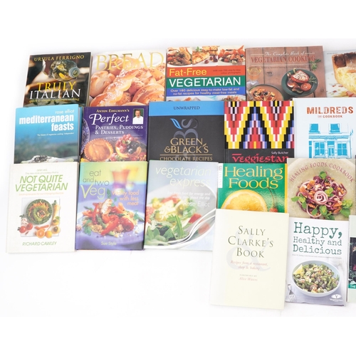 1386 - Cookbooks including Vegetarian, What to Eat Now Please Sally Clark's Book, Vegetarian Pasta, Truly I... 