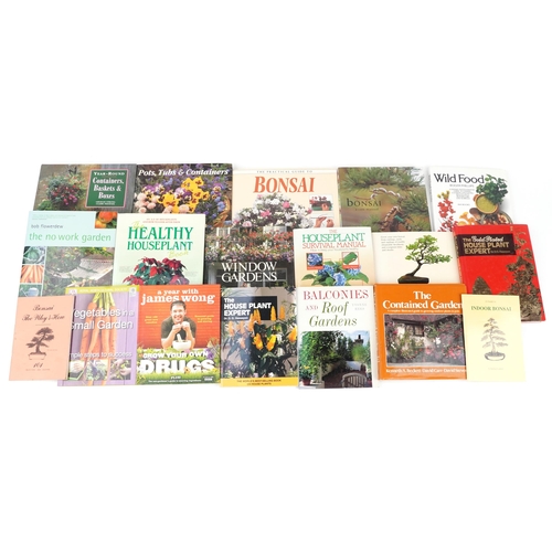 1409 - Gardening books including A Year With  James Wong, Balconies & Rooftops, Bonsai and The Houseplant's... 