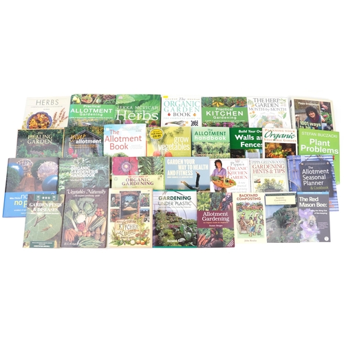 Gardening books including Practical Allotment, The Healing Garden, Allotment Seasonal Planning and Cooking, 1001 Ways to be a Better Gardener, Herbs, No Garden No Problem!