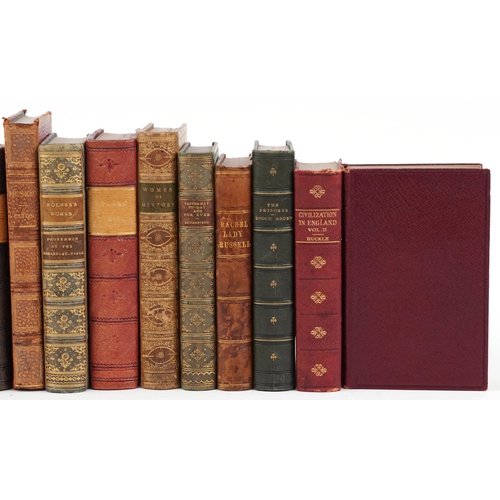 1397 - Leather bound books including Holman's Works, Women of History, Yesterday-Today and Forever Rachel b... 