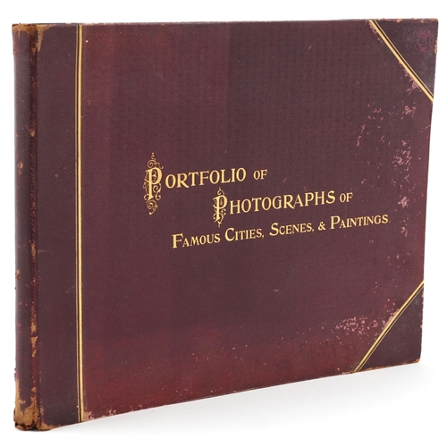 1346 - Portfolio book of photographs of famous city scenes and paintings, John L Stoddard including Europe,... 