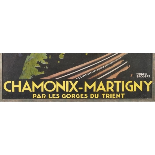 1488 - French railway poster, Chamonix-Martigny, framed and glazed, 90cm x 60cm