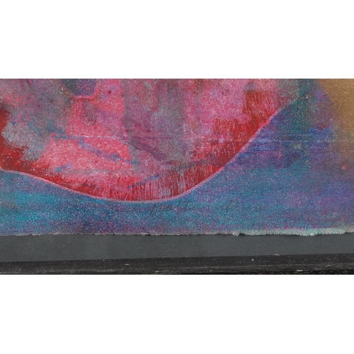 1299 - Abstract composition, contemporary framed and Perspex glazed, 112cm x 75cm