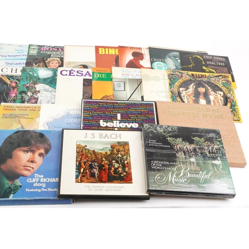 506 - Vinyl LP records, predominantly classical, including Here We Go Round the Mulberry Bush, The Two Sid... 