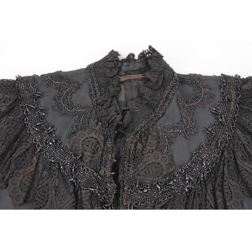 402 - Victorian black silk, lace and French jet cape by Foote, Swan & Co 20 Jamaica Street Glasgow