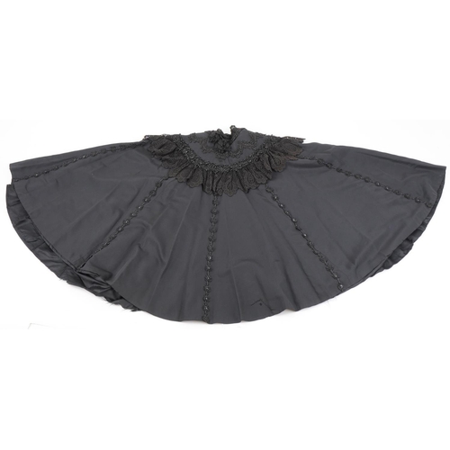 402 - Victorian black silk, lace and French jet cape by Foote, Swan & Co 20 Jamaica Street Glasgow