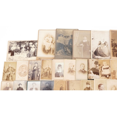 1317 - Large selection of family photographic cabinet cards, approximately one hundred