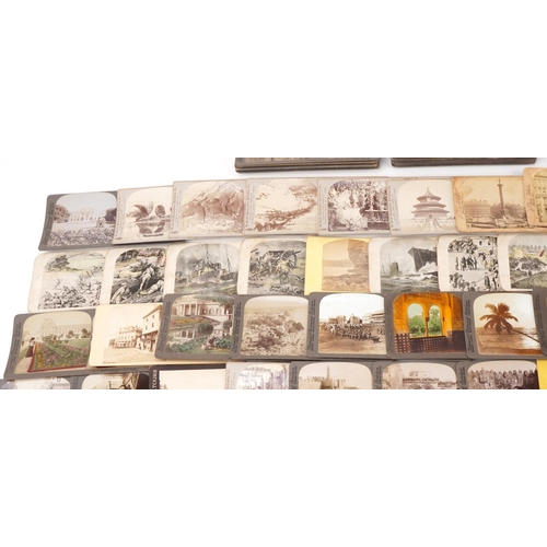 1352 - Stereoscopic view cards including Underwood examples, Edwardian life, military, Switzerland, Europea... 