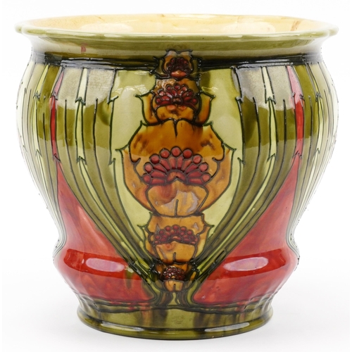 188 - Minton's Secessionist jardinière with red and green floral decoration, numbered 71 to the base, 30cm... 