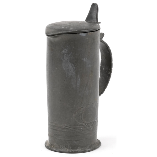 Archibald Knox for Liberty's tudric pewter water jug with stylised fruit, impressed number to the base, 18cm high