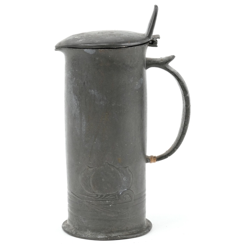 54 - Archibald Knox for Liberty's Tudric pewter water jug with stylized fruit, impressed number 0280 to t... 