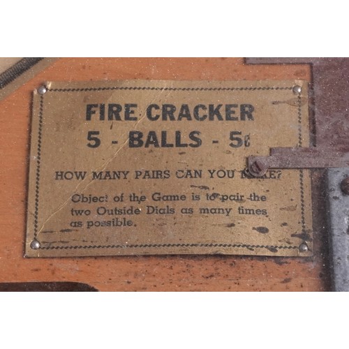 544 - J H Keeney and Co, Vintage Fire-cracker coin operated pinball machine, 131cm H x 130cm W x 60cm D