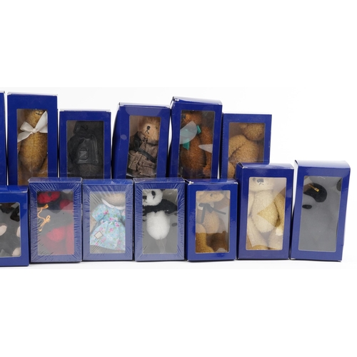 2349 - Nineteen Atlas Edition teddy bears from the Heritage Collection, with boxes, four with cellophane wr... 