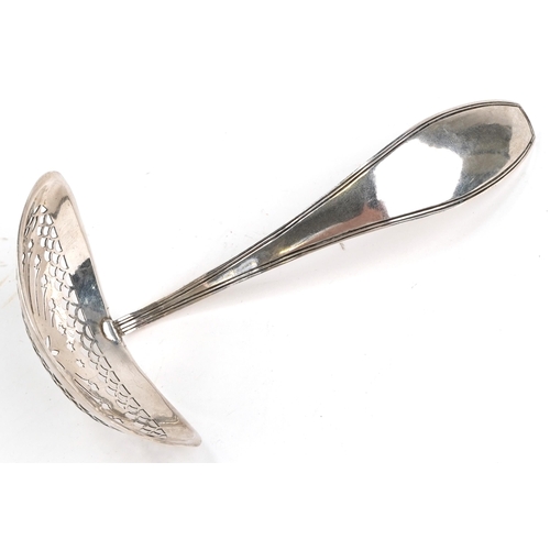 1083 - Dutch silver sifting spoon, incomplete hallmarks, 14.5cm in length, 25.2g