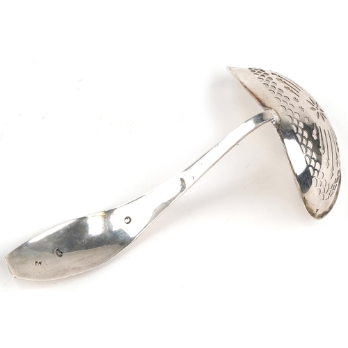 1083 - Dutch silver sifting spoon, incomplete hallmarks, 14.5cm in length, 25.2g