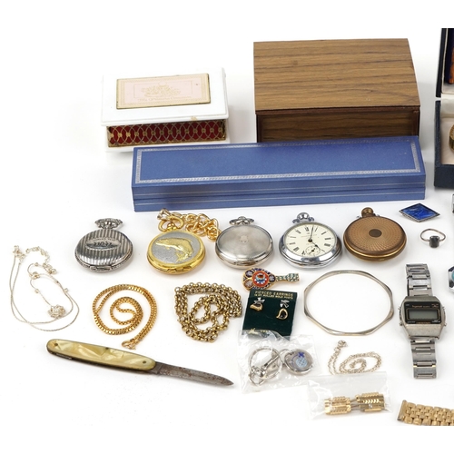 3572 - Vintage and later jewellery and wristwatches, some silver, including brooches, simulated pearl neckl... 