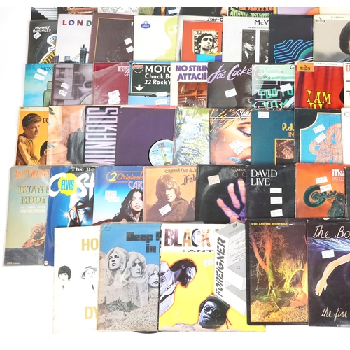 1476 - Vinyl LP records including Black Uhuru, The Boomtown Rats, George Harrison, David Bowie, Meatloaf an... 