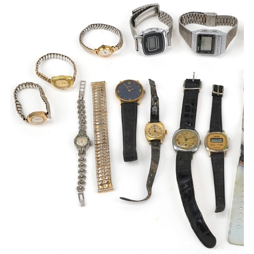 3542 - Vintage and later ladies and gentlemen's wristwatches including a ladies 9ct gold chalet example, Ra... 