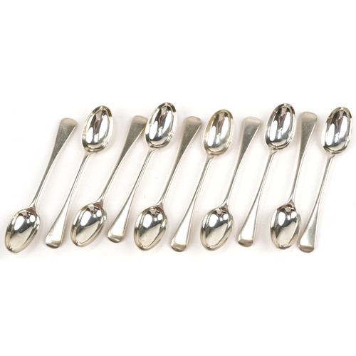 1084 - Robert Stebbings, set of ten Victorian silver teaspoons, Birmingham 1897, 13.5cm in length, total we... 