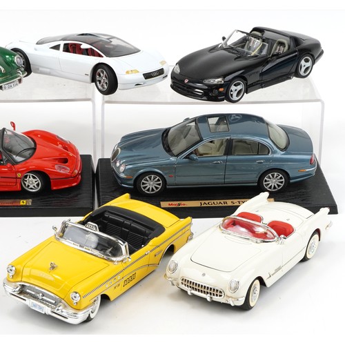 2369 - Nine 1:18 scale diecast collector's vehicles and 1:12 scale Ford Mustang including Ertl, Burago and ... 