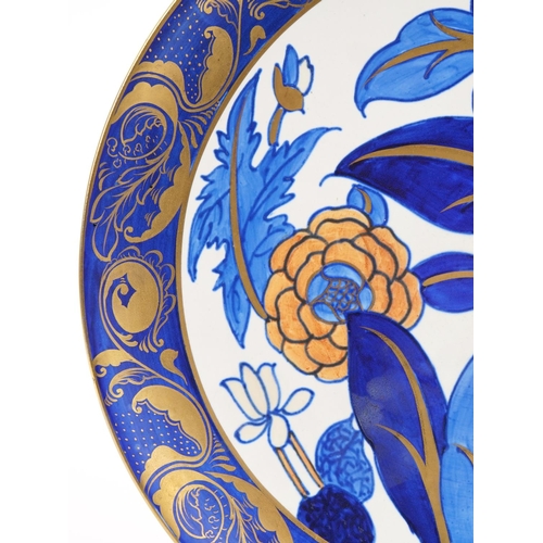 295 - Charlotte Rhead for Wood & Sons stylized floral charger, numbered 1420 to the reverse, 41cm in diame... 