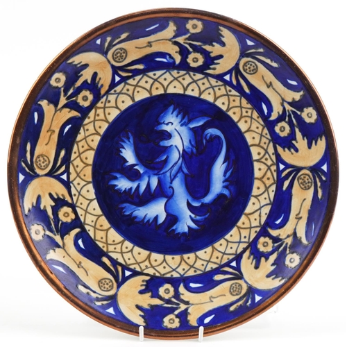 197 - Frederick/Charlotte Rhead for Wood & Sons dragon charger, 37cm in diameter