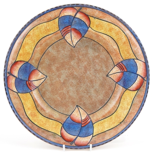 394 - Harold Bennett for Burleigh Ware stylized charger, signature to back, 36cm in diameter