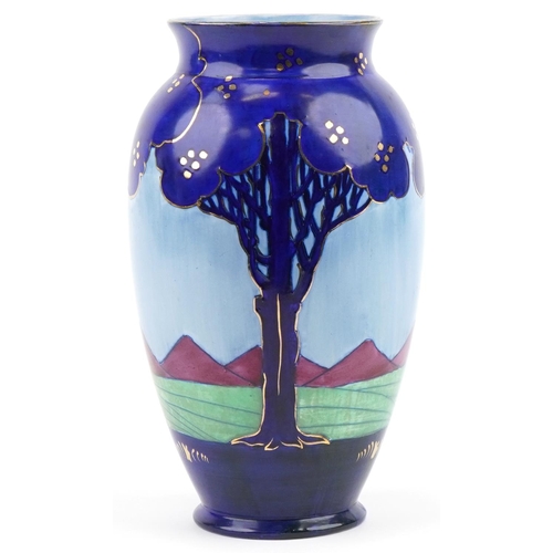 333 - Charlotte Rhead for Burleigh Ware tree design vase numbered 4123 and signature to the base, 31cm hig... 