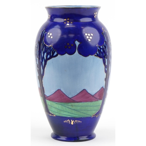 333 - Charlotte Rhead for Burleigh Ware tree design vase numbered 4123 and signature to the base, 31cm hig... 