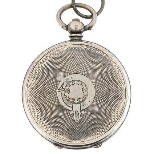 3353 - Kendal & Dent, silver open face key wind pocket watch having enamelled and subsidiary dials with Rom... 