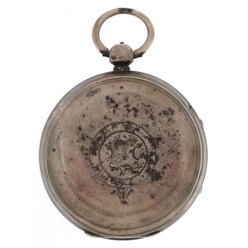 3169 - Jones & Robinson, Edwardian silver gentlemen's open face key wind pocket watch having enamelled and ... 